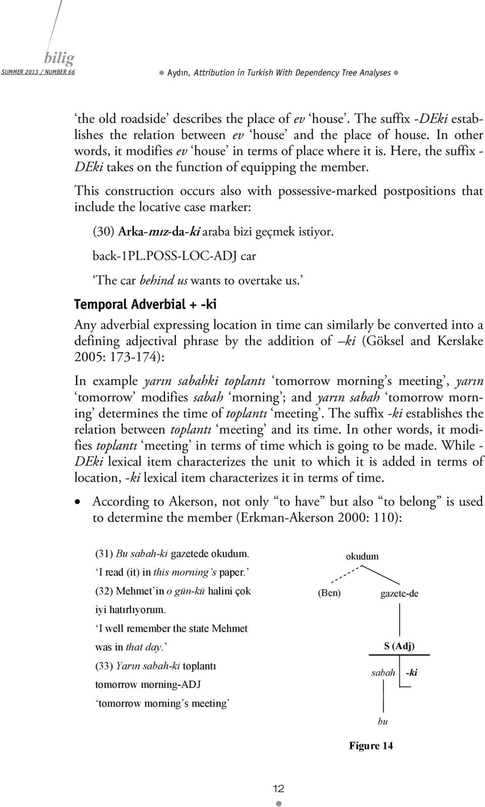 Here, the suffix - DEki takes on the function of equipping the member.