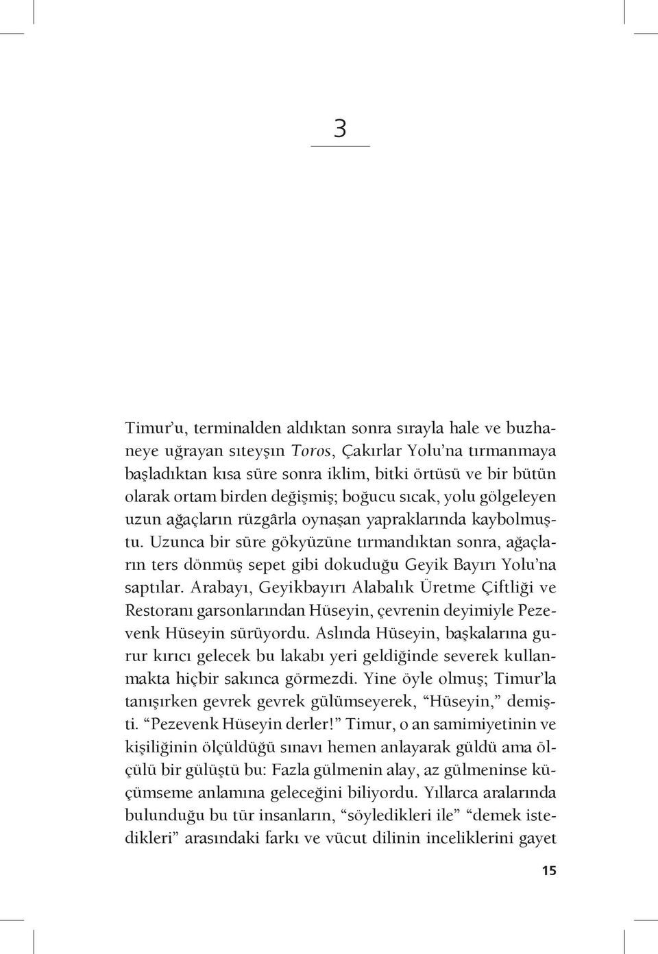 Uzunca bir süre gökyüzüne tırmandıktan sonra, ağaçların ters dönmüş sepet gibi dokuduğu Geyik Bayırı Yolu na saptılar.