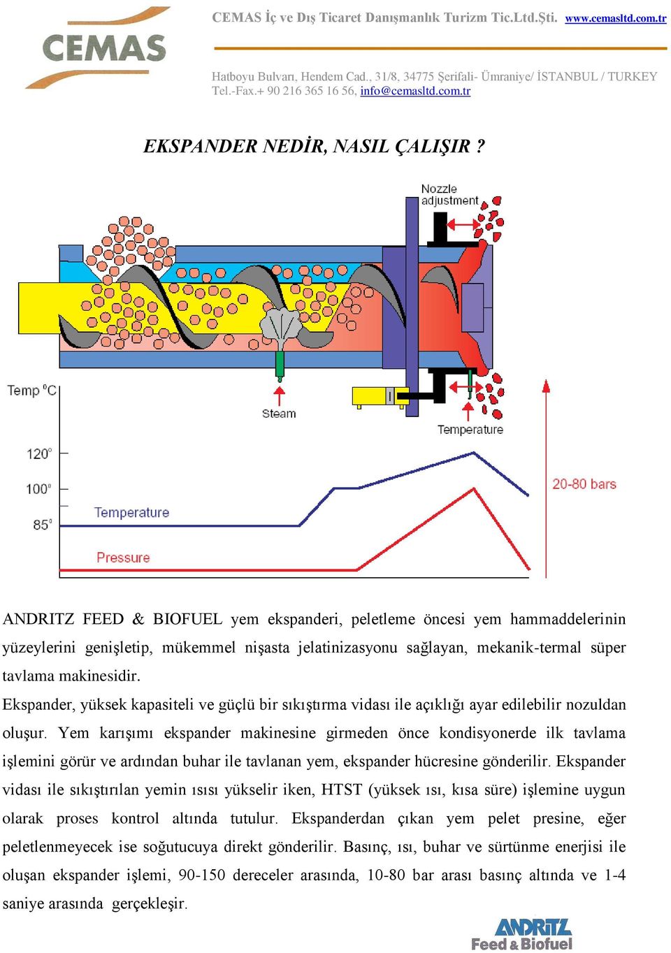 Ekspander, yüksek kapasiteli ve güçlü bir sıkıştırma vidası ile açıklığı ayar edilebilir nozuldan oluşur.