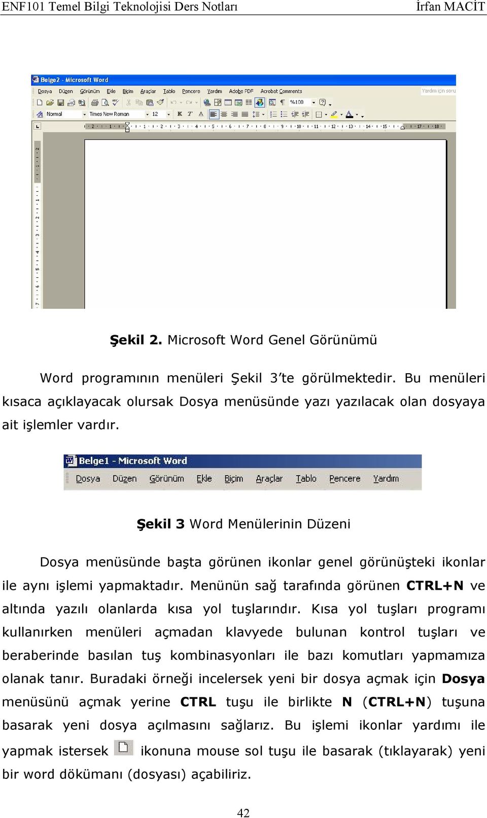 Menünün sağ tarafında görünen CTRL+N ve altında yazılı olanlarda kısa yol tuşlarındır.