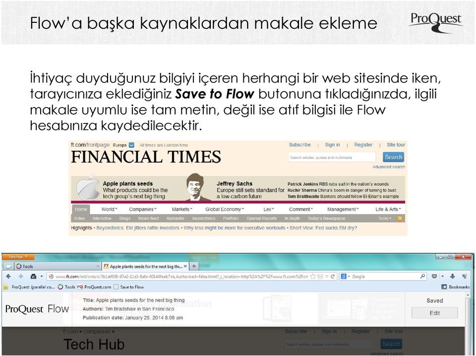 to Flow butonuna tıkladığınızda, ilgili makale uyumlu ise tam metin,