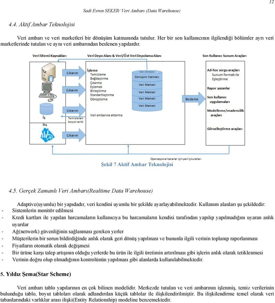 Gerçek Zamanlı Veri Ambarı(Realtime Data Warehouse) Adaptive(uyumlu) bir yapıdadır, veri kendini uyumlu bir şekilde ayarlayabilmektedir.