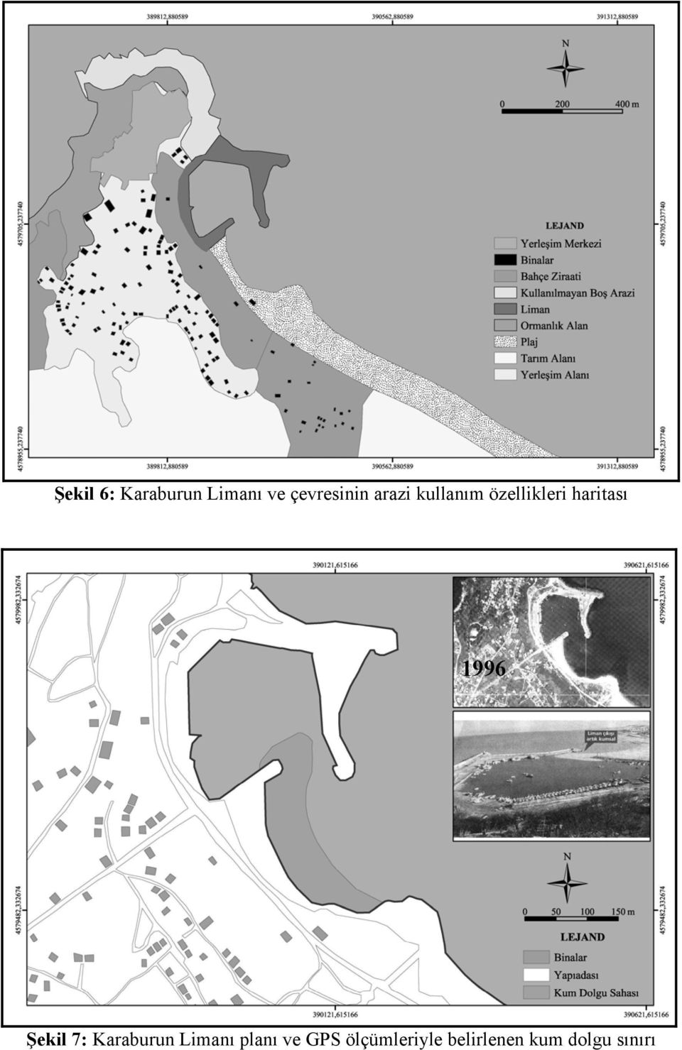 1996 Şekil 7: Karaburun Limanı planı ve