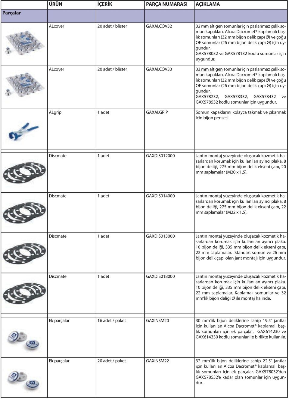 ALcover 20 adet / blister GAXALCOV33 33 mm altıgen somunlar için paslanmaz çelik somun kapakları.