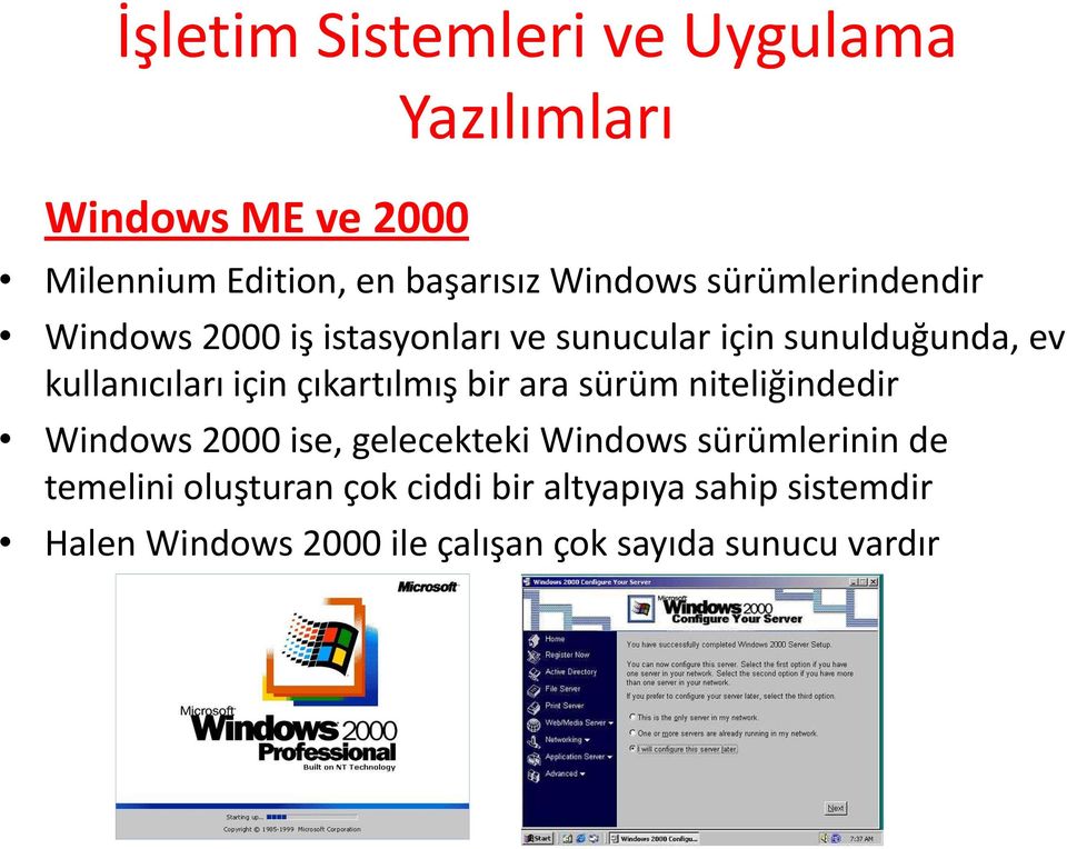 sürüm niteliğindedir Windows 2000 ise, gelecekteki Windows sürümlerinin de temelini