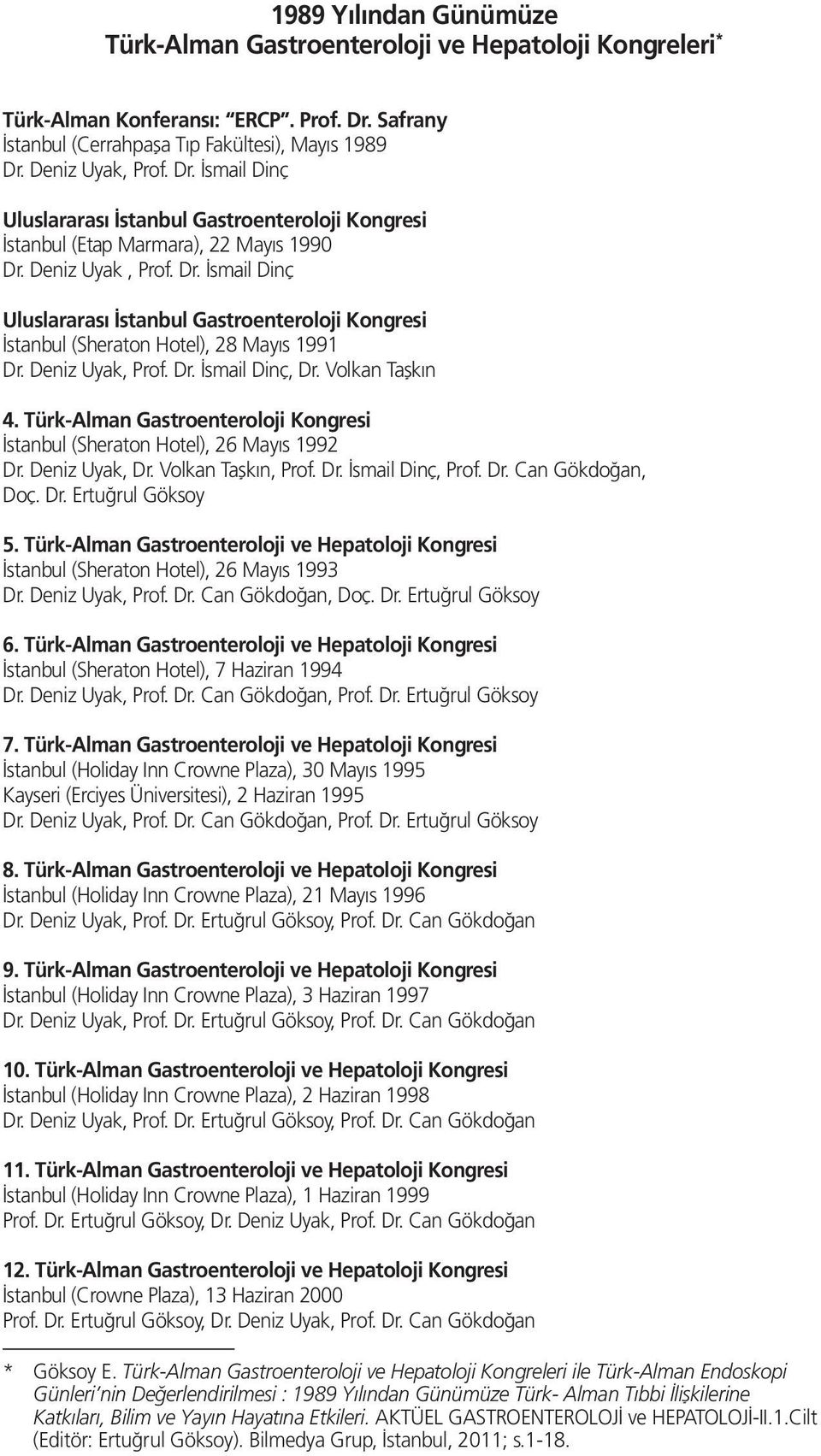 Deniz Uyak, Prof. Dr. İsmail Dinç Uluslararası İstanbul Gastroenteroloji Kongresi İstanbul (Sheraton Hotel), 28 Mayıs 1991 Dr. Deniz Uyak, Prof. Dr. İsmail Dinç, Dr. Volkan Taşkın 4.