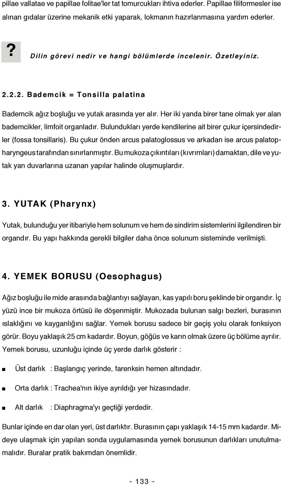 Her iki yanda birer tane olmak yer alan bademcikler, limfoit organladır. Bulundukları yerde kendilerine ait birer çukur içersindedirler (fossa tonsillaris).