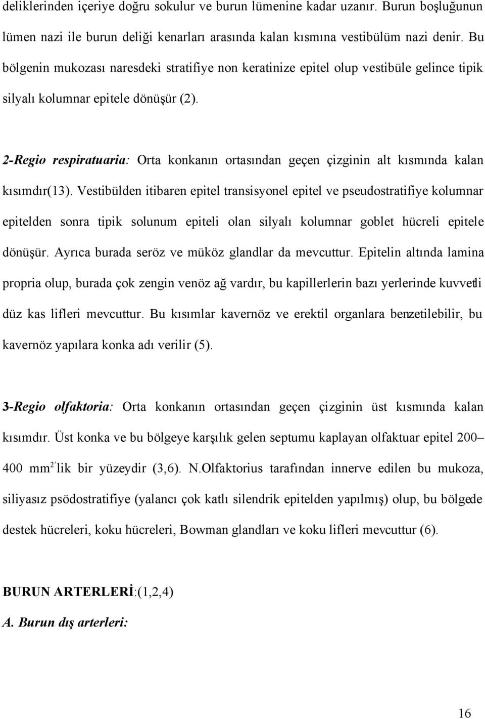 2-Regio respiratuaria: Orta konkanın ortasından geçen çizginin alt kısmında kalan kısımdır(13).