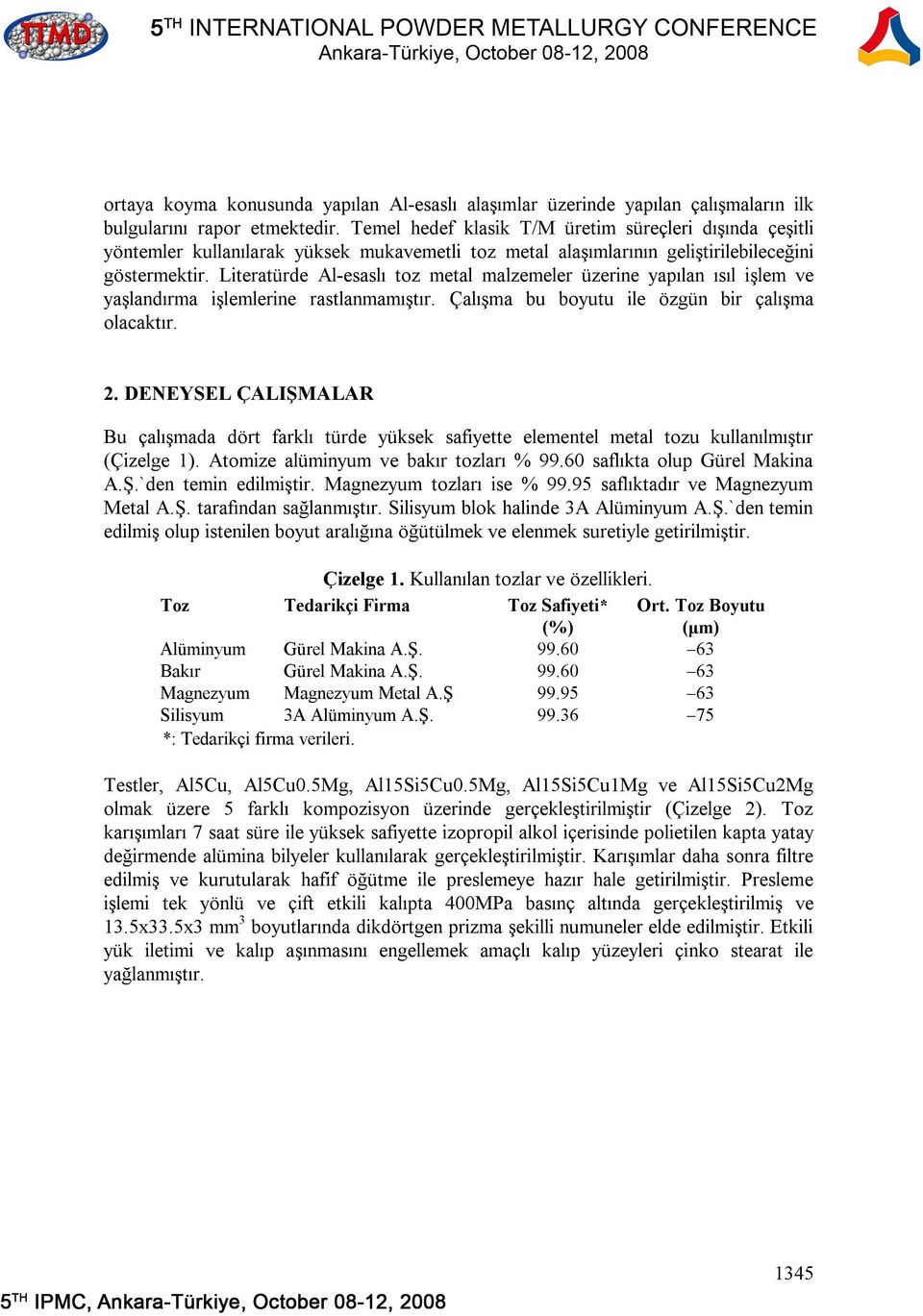 Literatürde Al-esaslı toz metal malzemeler üzerine yapılan ısıl işlem ve yaşlandırma işlemlerine rastlanmamıştır. Çalışma bu boyutu ile özgün bir çalışma olacaktır. 2.