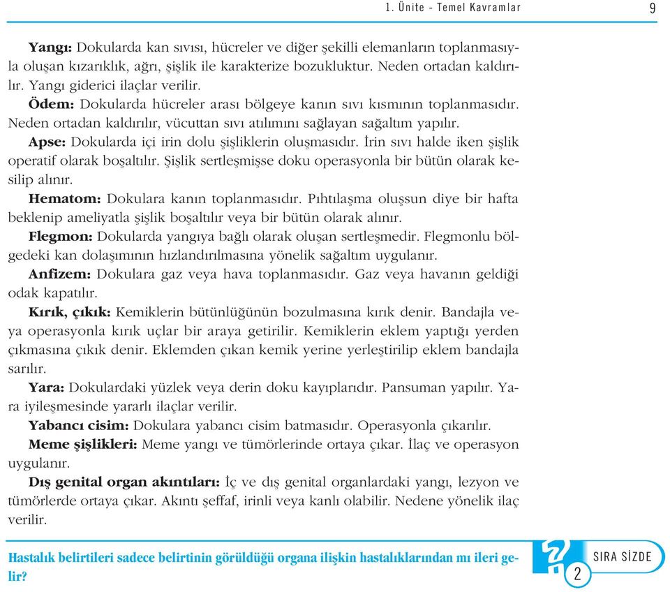 Apse: Dokularda içi irin dolu fliflliklerin oluflmas d r. rin s v halde iken flifllik operatif olarak boflalt l r. fiifllik sertleflmiflse doku operasyonla bir bütün olarak kesilip al n r.