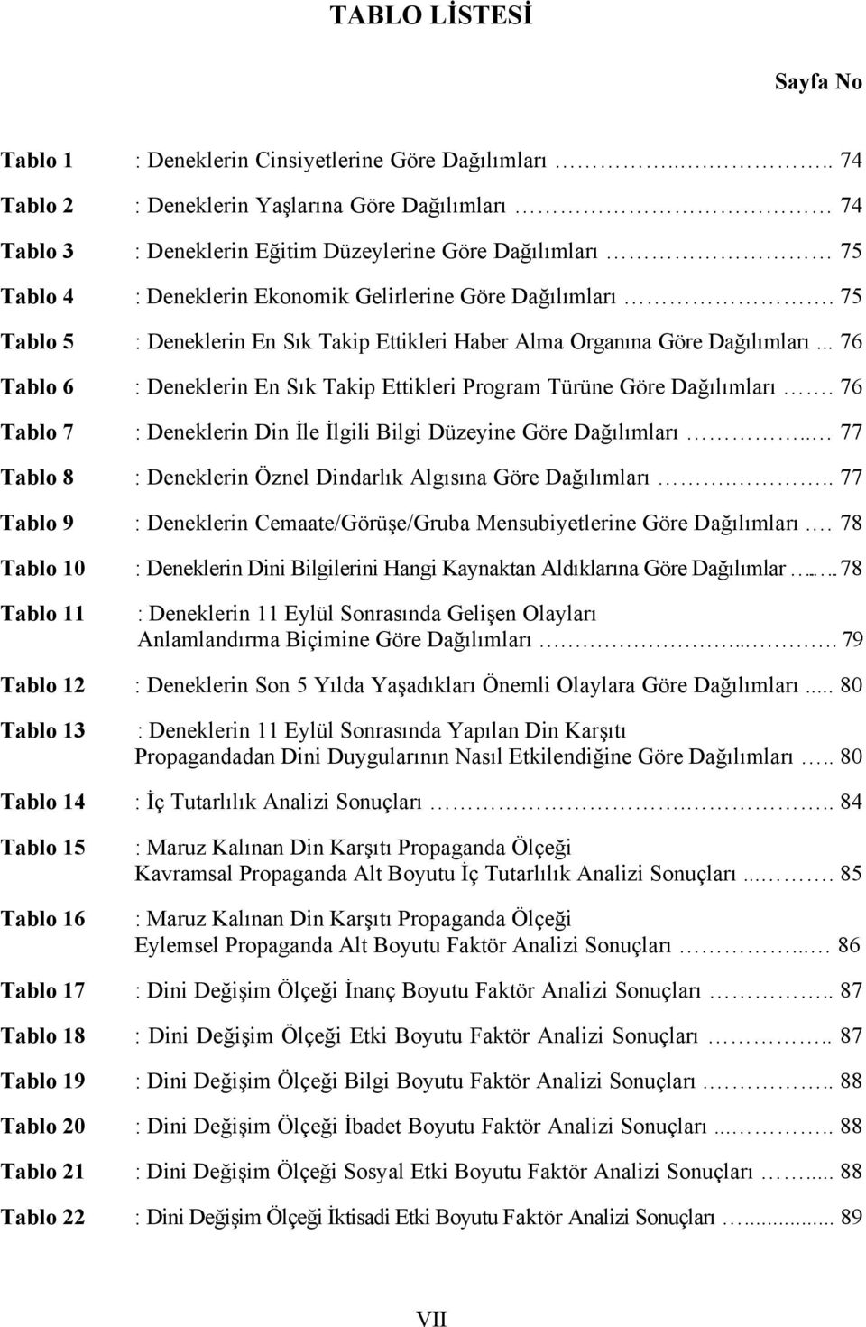 75 Tablo 5 : Deneklerin En Sık Takip Ettikleri Haber Alma Organına Göre Dağılımları... 76 Tablo 6 : Deneklerin En Sık Takip Ettikleri Program Türüne Göre Dağılımları.