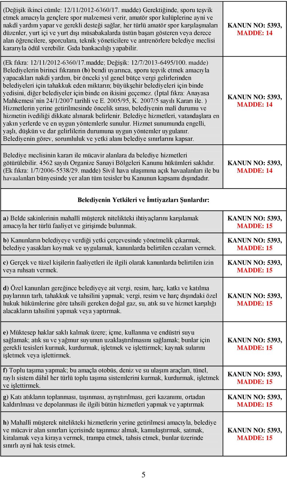 düzenler, yurt içi ve yurt dışı müsabakalarda üstün başarı gösteren veya derece alan öğrencilere, sporculara, teknik yöneticilere ve antrenörlere belediye meclisi kararıyla ödül verebilir.