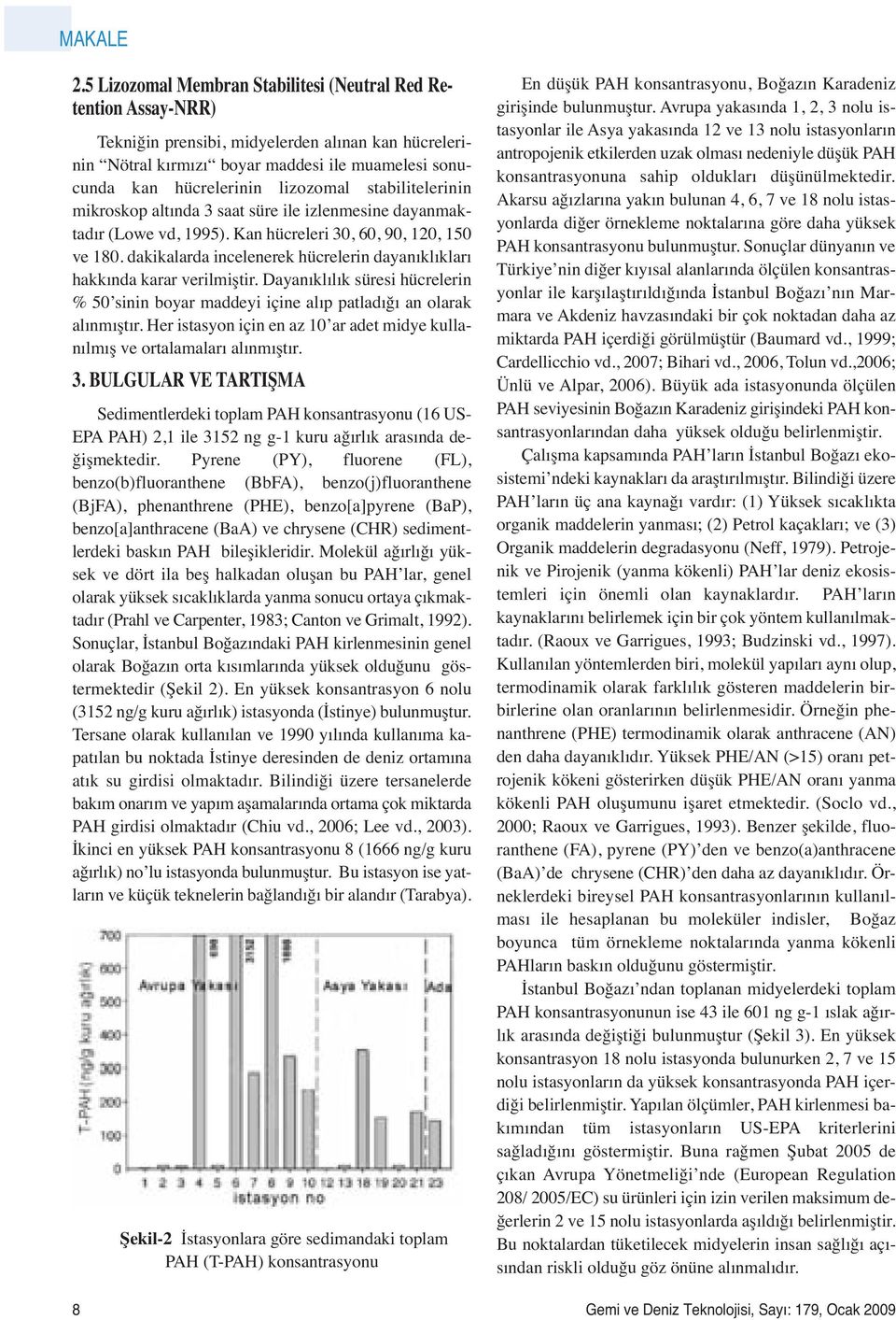 lizozomal stabilitelerinin mikroskop altında 3 saat süre ile izlenmesine dayanmaktadır (Lowe vd, 1995). Kan hücreleri 30, 60, 90, 120, 150 ve 180.