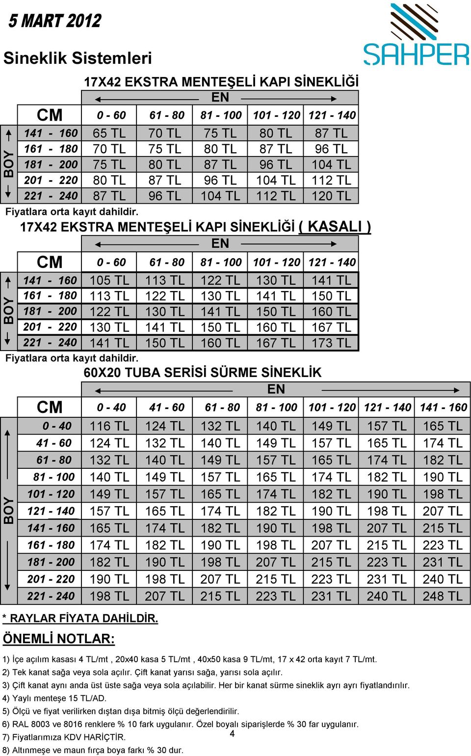 17X42 EKSTRA MTEŞELİ KAPI SİNEKLİĞİ ( KASALI ) CM 0-60 61-80 81-100 101-120 121-140 141-160 105 TL 113 TL 122 TL 130 TL 141 TL 161-180 113 TL 122 TL 130 TL 141 TL 150 TL 181-200 122 TL 130 TL 141 TL