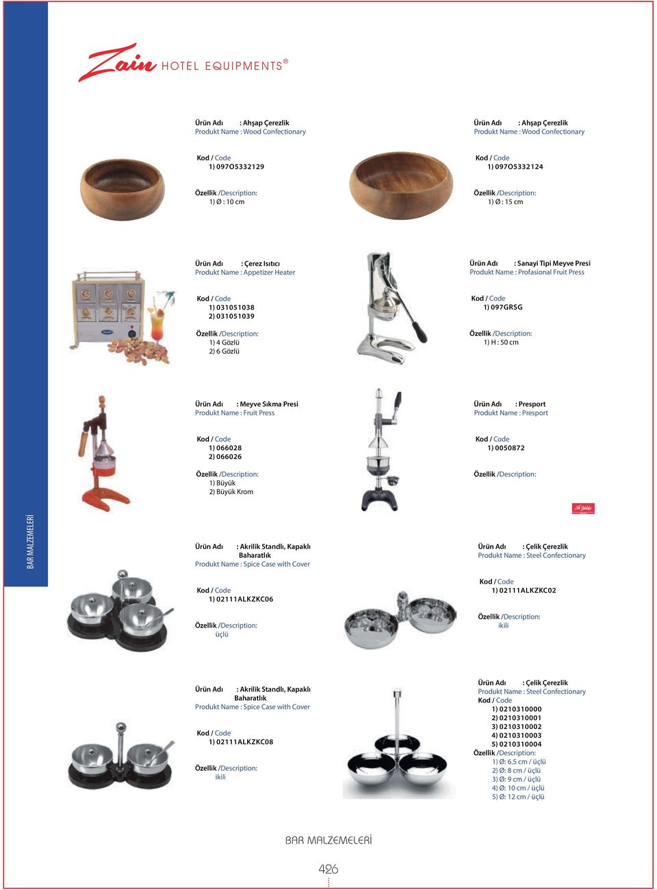 Meyve Sıkma Presi Produkt Name : Fruit Press Ürün Adı : Presport Produkt Name : Presport 1) 066028 2) 066026 1) Büyük 2) Büyük Krom 1) 0050872 Ürün Adı : Akrilik Standlı, Kapaklı Baharatlık Produkt