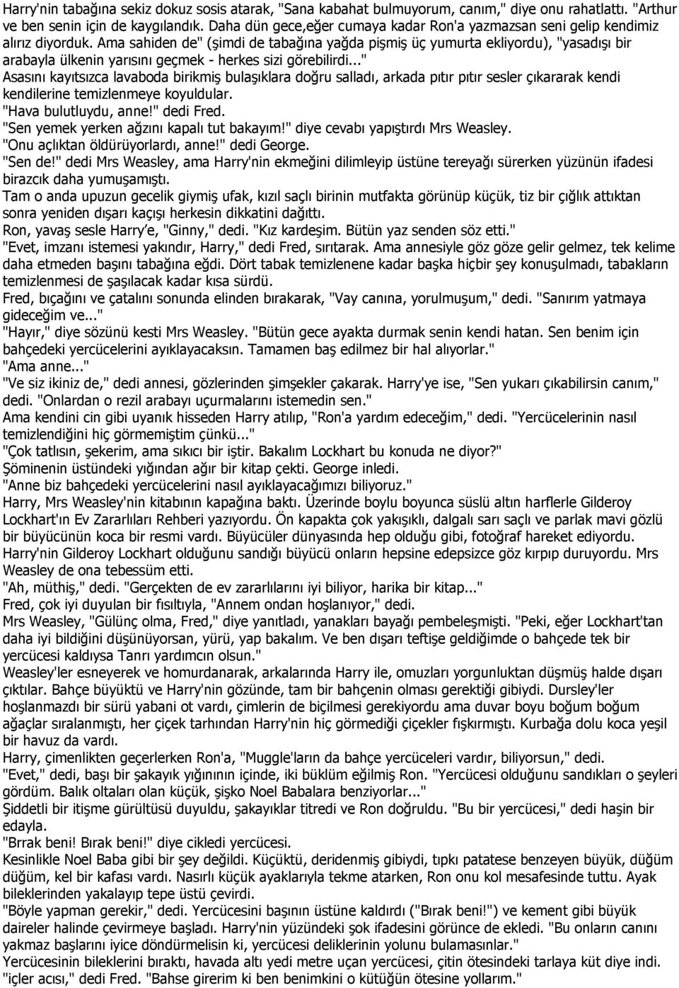 Ama sahiden de" (şimdi de tabağına yağda pişmiş üç yumurta ekliyordu), "yasadışı bir arabayla ülkenin yarısını geçmek - herkes sizi görebilirdi.