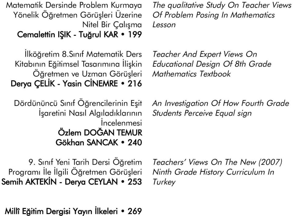 İncelenmesi Özlem DOĞAN TEMUR Gökhan SANCAK 240 9.