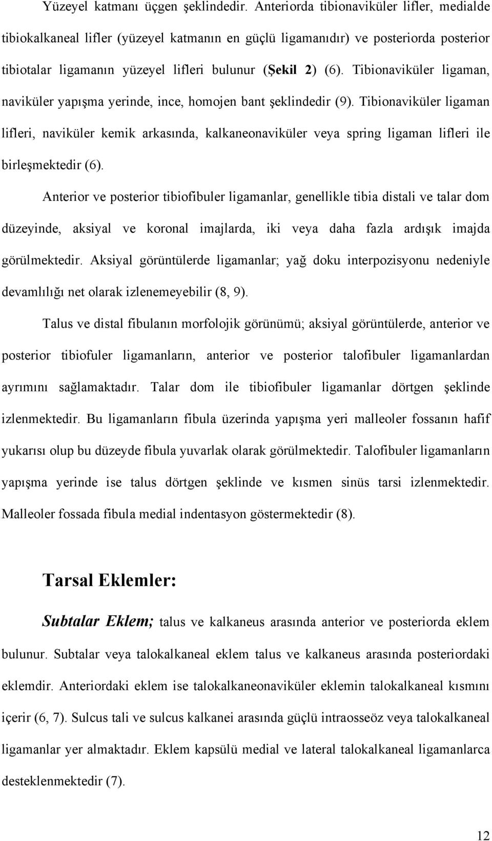 Tibionaviküler ligaman, naviküler yapışma yerinde, ince, homojen bant şeklindedir (9).