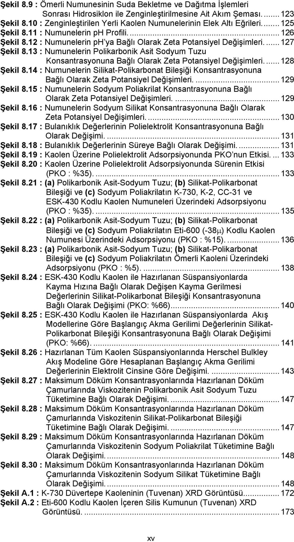 ... 127 Şekil 8.13 : Numunelerin Polikarbonik Asit Sodyum Tuzu Konsantrasyonuna Bağlı Olarak Zeta Potansiyel Değişimleri... 128 Şekil 8.