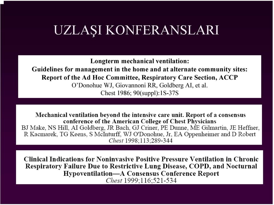 Report of the Ad Hoc Committee, Respiratory Care Section, ACCP O