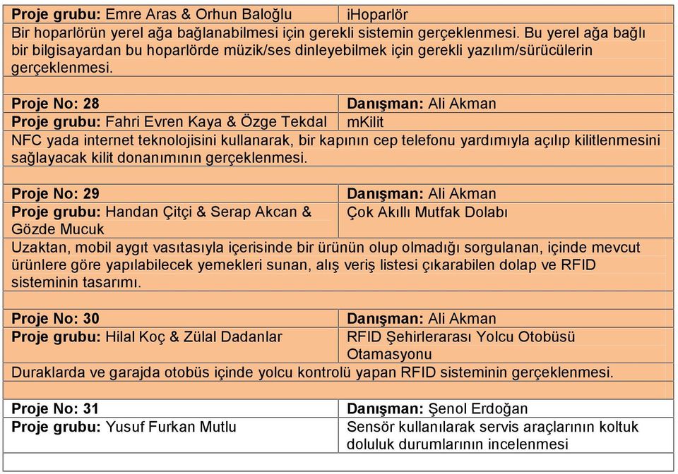 Proje No: 28 Proje grubu: Fahri Evren Kaya & Özge Tekdal mkilit NFC yada internet teknolojisini kullanarak, bir kapının cep telefonu yardımıyla açılıp kilitlenmesini sağlayacak kilit donanımının