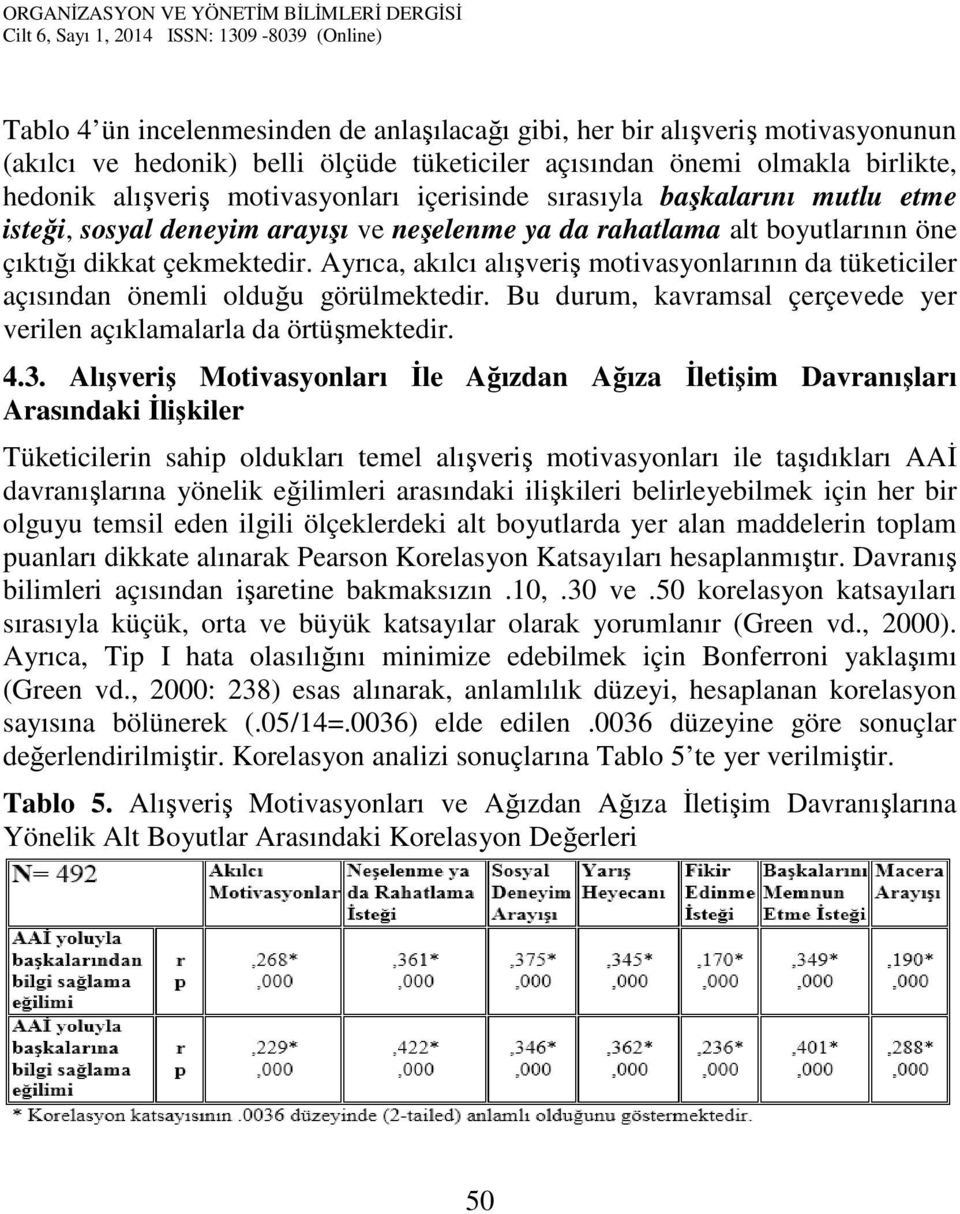 Ayrıca, akılcı alışveriş motivasyonlarının da tüketiciler açısından önemli olduğu görülmektedir. Bu durum, kavramsal çerçevede yer verilen açıklamalarla da örtüşmektedir. 4.3.