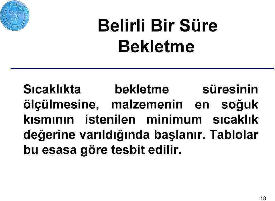 kısmının istenilen minimum sıcaklık değerine