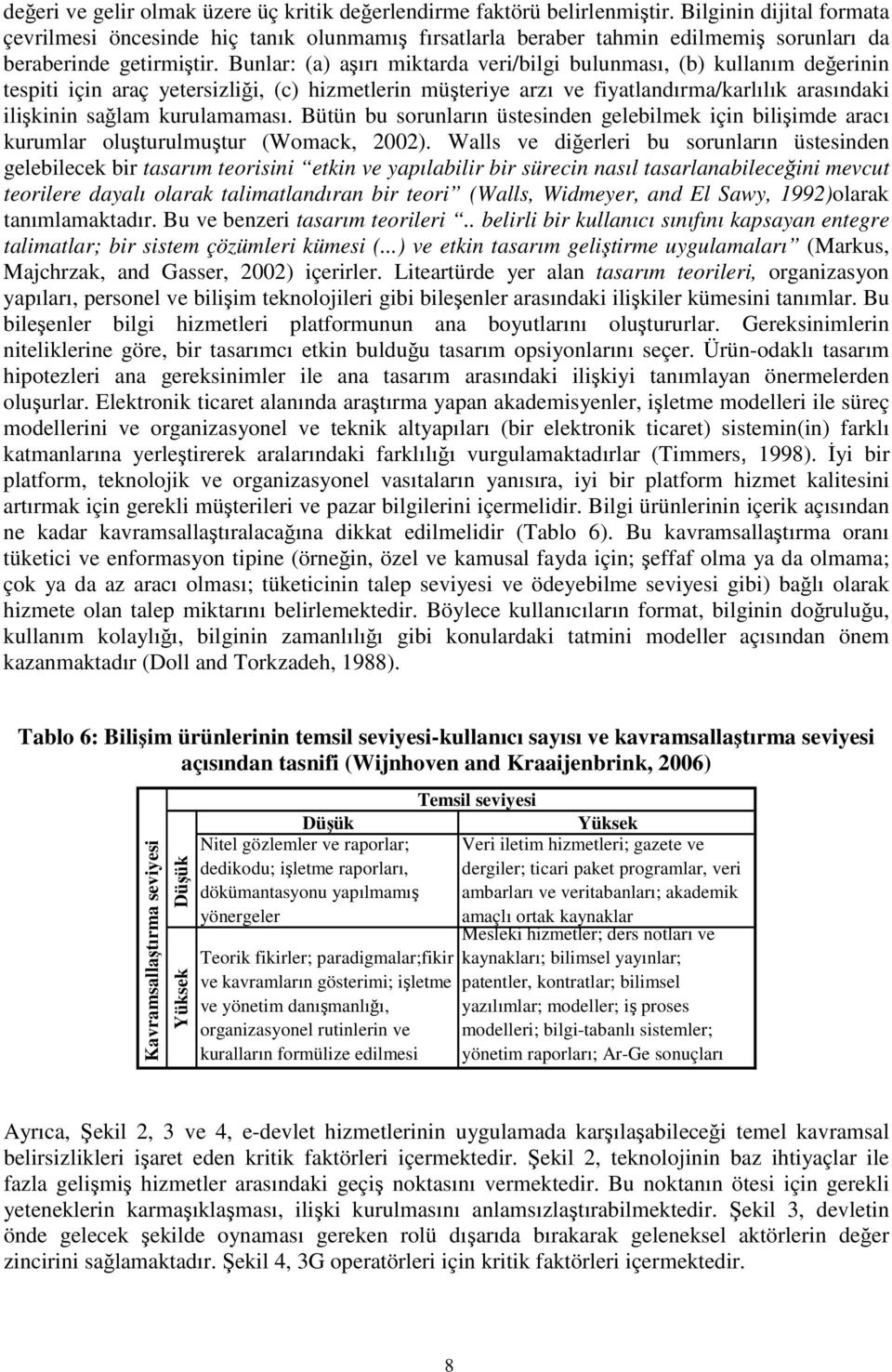 Bunlar: (a) aşırı miktarda veri/bilgi bulunması, (b) kullanım değerinin tespiti için araç yetersizliği, (c) hizmetlerin müşteriye arzı ve fiyatlandırma/karlılık arasındaki ilişkinin sağlam