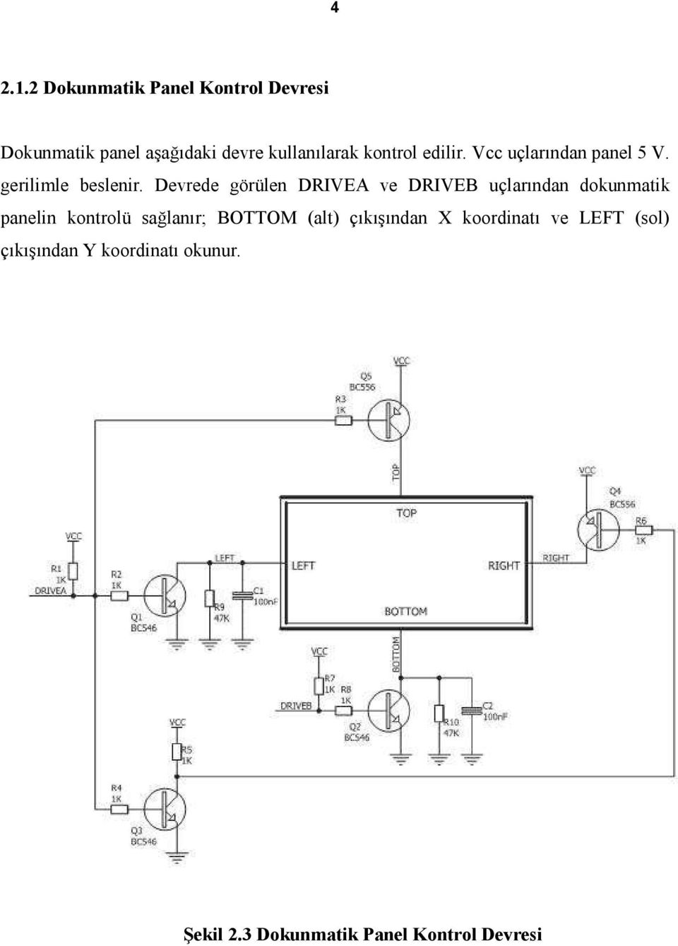 edilir. Vcc uçlarından panel 5 V. gerilimle beslenir.