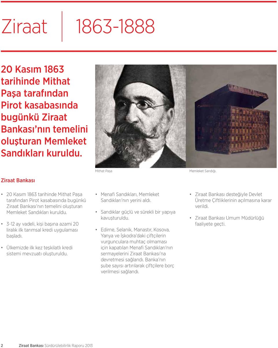 3-12 ay vadeli, kişi başına azami 20 liralık ilk tarımsal kredi uygulaması başladı. Ülkemizde ilk kez teşkilatlı kredi sistemi mevzuatı oluşturuldu.