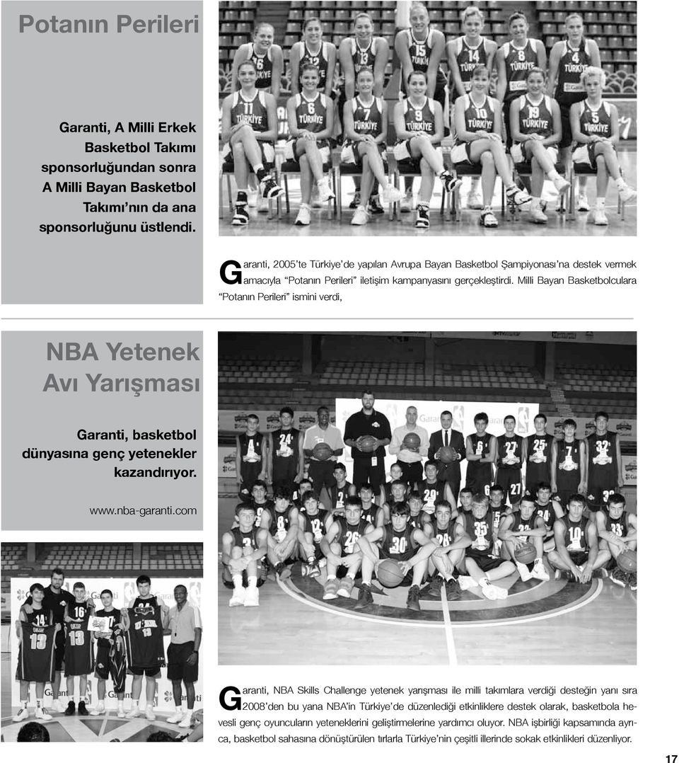 Milli Bayan Basketbolculara Potanın Perileri ismini verdi, NBA Yetenek Avı Yarışması Garanti, basketbol dünyasına genç yetenekler kazandırıyor. www.nba-garanti.