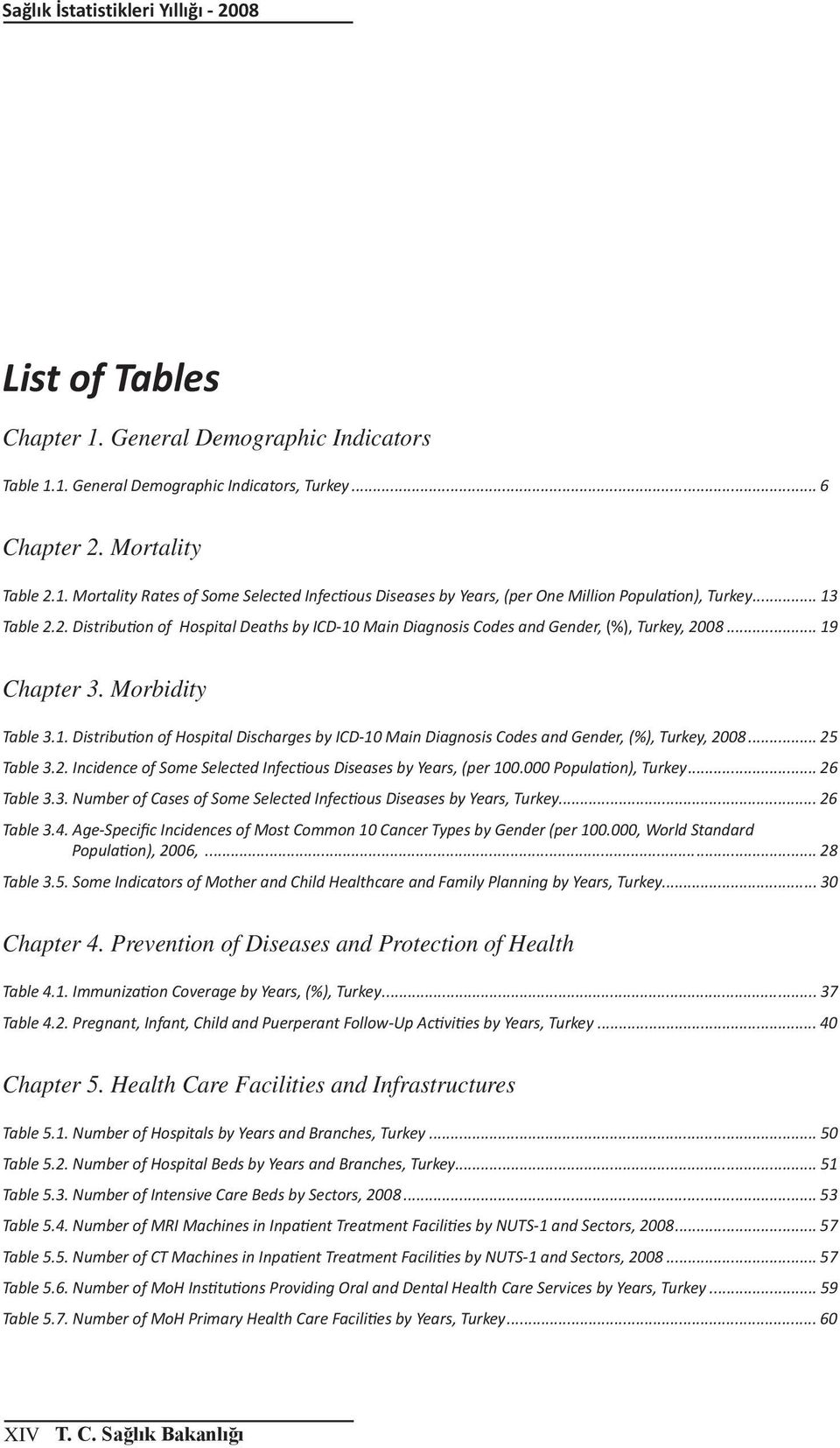 .. 25 Table 3.2. Incidence of Some Selected Infectious Diseases by Years, (per 100.000 Population), Turkey... 26 Table 3.3. Number of Cases of Some Selected Infectious Diseases by Years, Turkey.