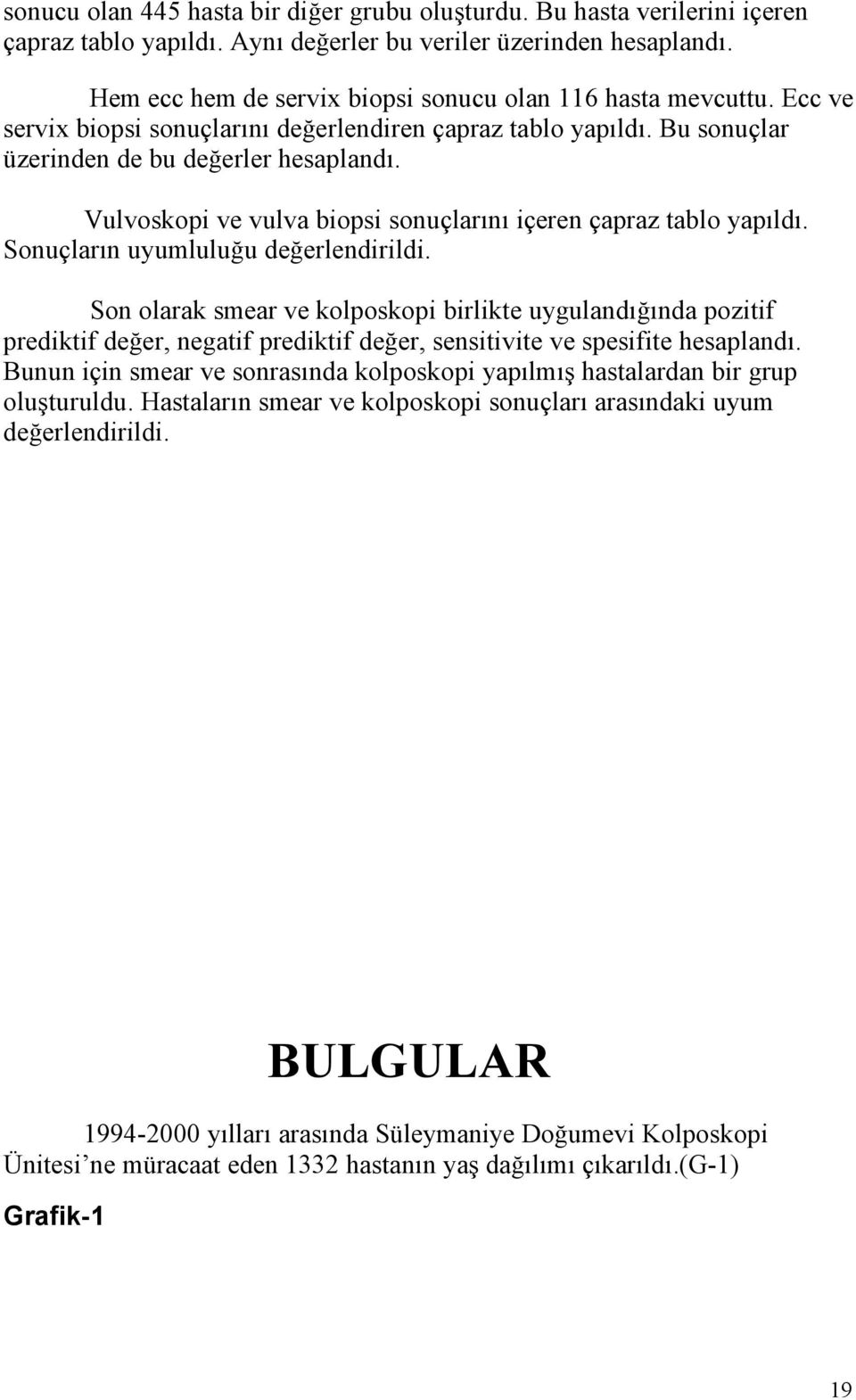 Vulvoskopi ve vulva biopsi sonuçlarını içeren çapraz tablo yapıldı. Sonuçların uyumluluğu değerlendirildi.