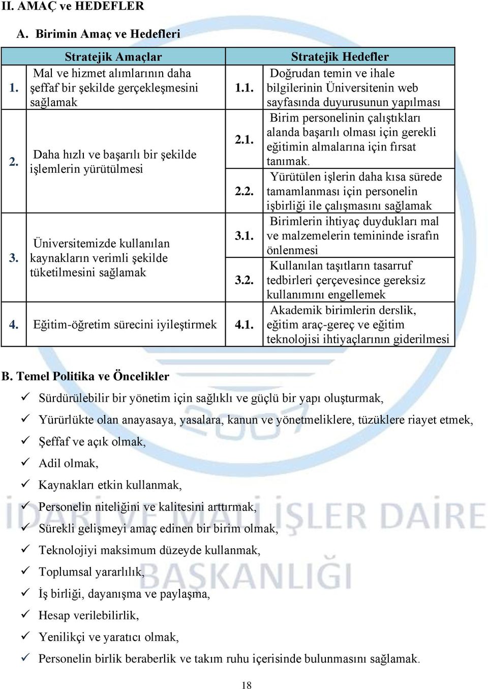 Birimin Amaç ve Hedefleri Stratejik Amaçlar Mal ve hizmet alımlarının daha şeffaf bir şekilde gerçekleşmesini sağlamak Daha hızlı ve başarılı bir şekilde işlemlerin yürütülmesi Üniversitemizde