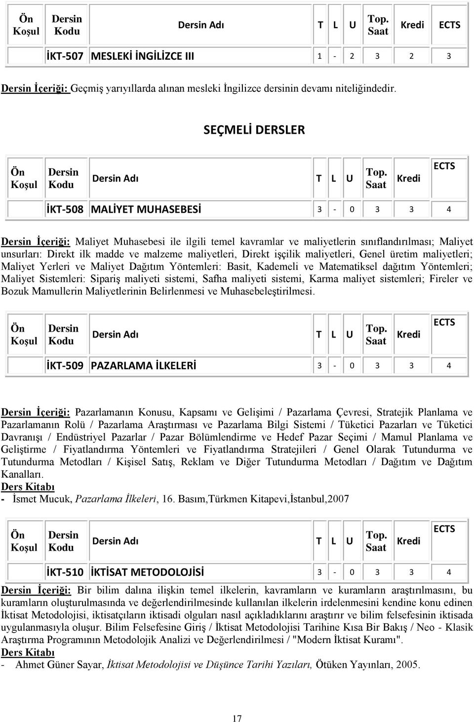 maliyetleri, Direkt işçilik maliyetleri, Genel üretim maliyetleri; Maliyet Yerleri ve Maliyet Dağıtım Yöntemleri: Basit, Kademeli ve Matematiksel dağıtım Yöntemleri; Maliyet Sistemleri: Sipariş