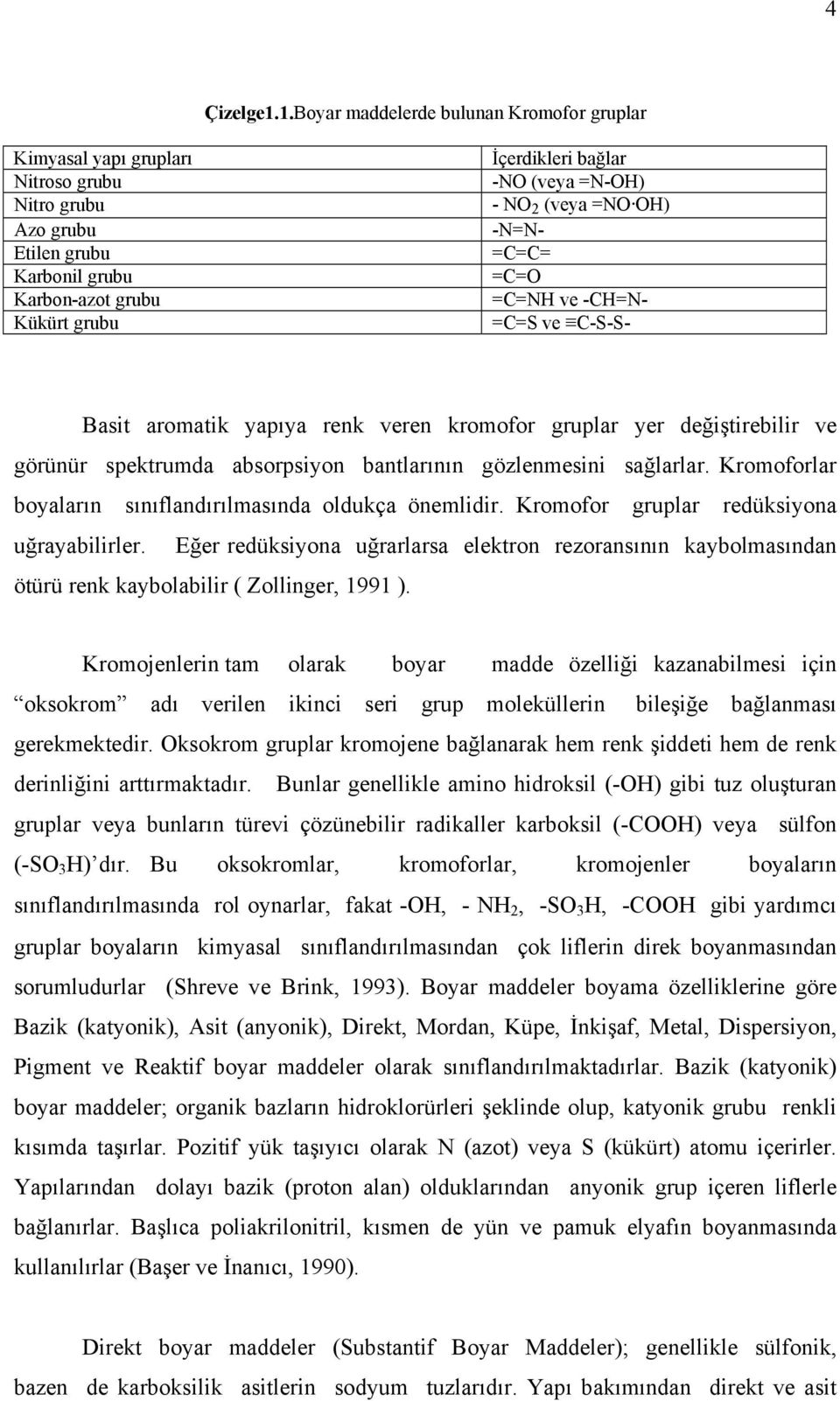 NO 2 (veya =NO OH) -N=N- =C=C= =C=O =C=NH ve -CH=N- =C=S ve C-S-S- Basit aromatik yapıya renk veren kromofor gruplar yer değiştirebilir ve görünür spektrumda absorpsiyon bantlarının gözlenmesini