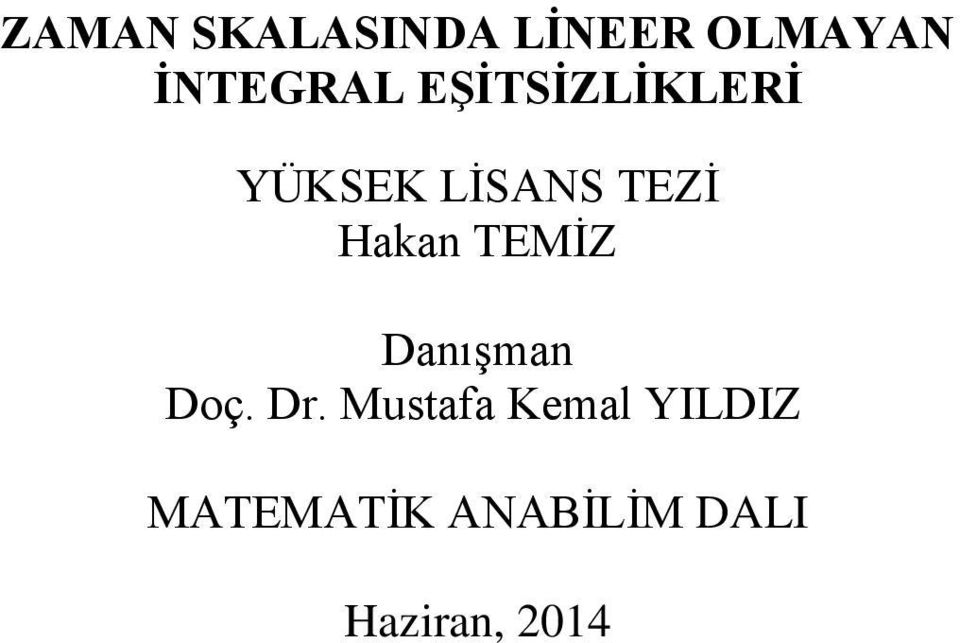 TEMİZ Danışman Doç. Dr.