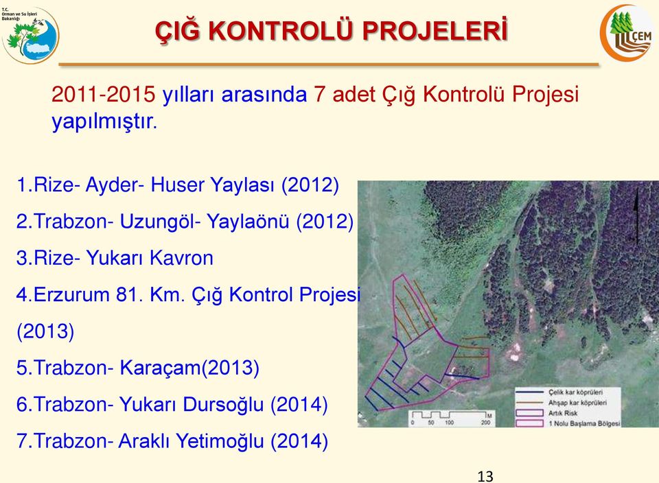 Trabzon- Uzungöl- Yaylaönü (2012) 3.Rize- Yukarı Kavron 4.Erzurum 81. Km.