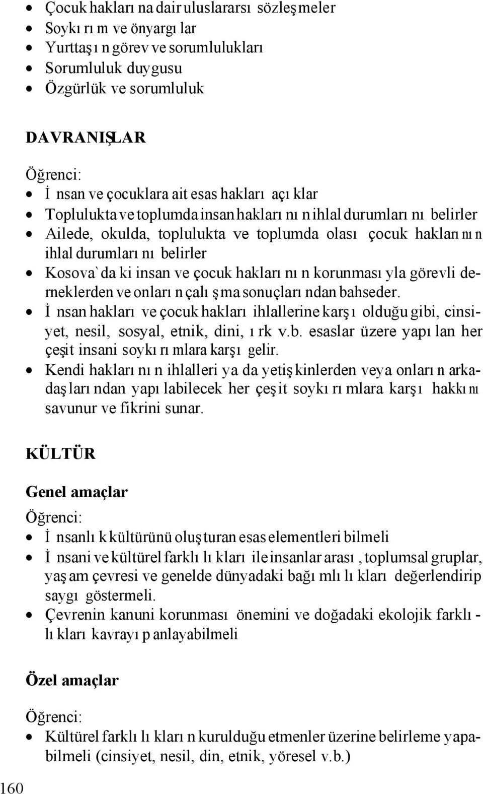 korunmasıyla görevli derneklerden ve onların çalışma sonuçlarından bahseder. İnsan hakları ve çocuk hakları ihlallerine karşı olduğu gibi, cinsiyet, nesil, sosyal, etnik, dini, ırk v.b. esaslar üzere yapılan her çeşit insani soykırımlara karşı gelir.