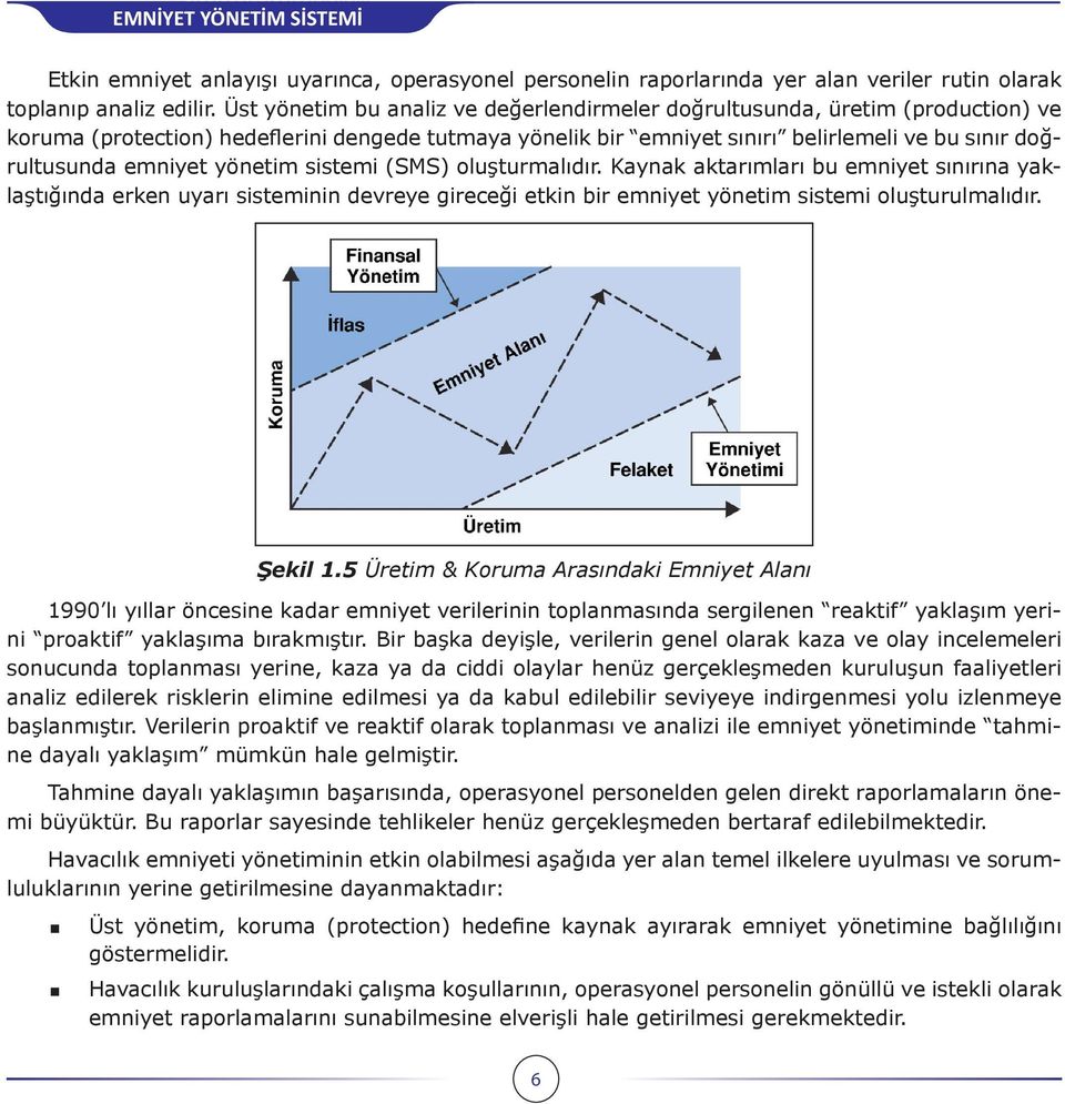 emniyet yönetim sistemi (SMS) oluşturmalıdır. Kaynak aktarımları bu emniyet sınırına yaklaştığında erken uyarı sisteminin devreye gireceği etkin bir emniyet yönetim sistemi oluşturulmalıdır. Şekil 1.