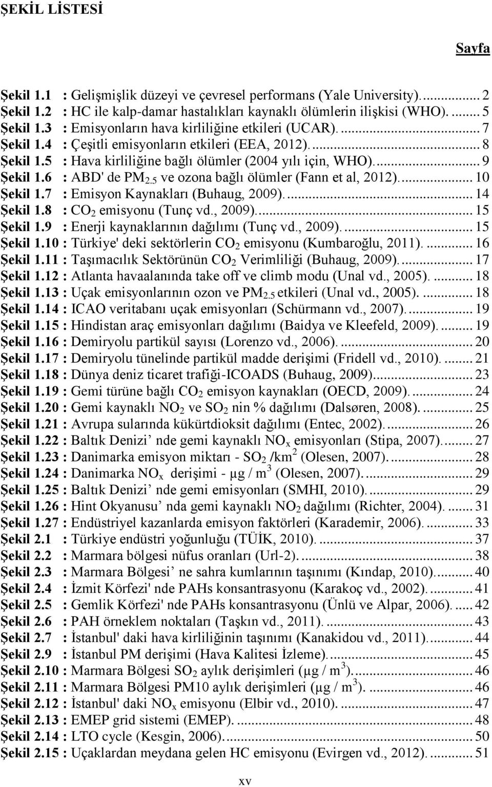 6 : ABD' de PM 2.5 ve ozona bağlı ölümler (Fann et al, 2012).... 10 Şekil 1.7 : Emisyon Kaynakları (Buhaug, 2009).... 14 Şekil 1.8 : CO 2 emisyonu (Tunç vd., 2009).... 15 Şekil 1.