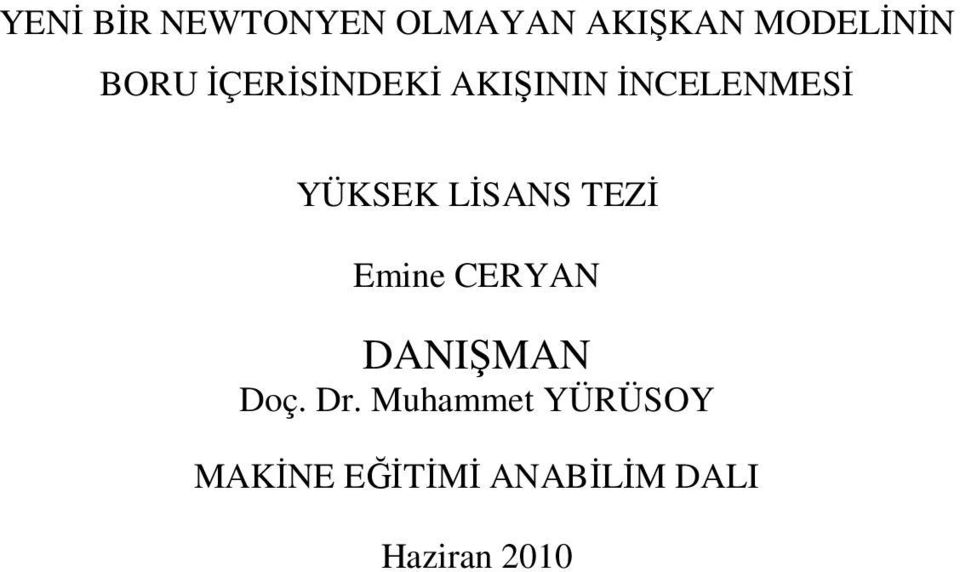 LİSANS TEZİ Emine CERYAN DANIŞMAN Doç. Dr.