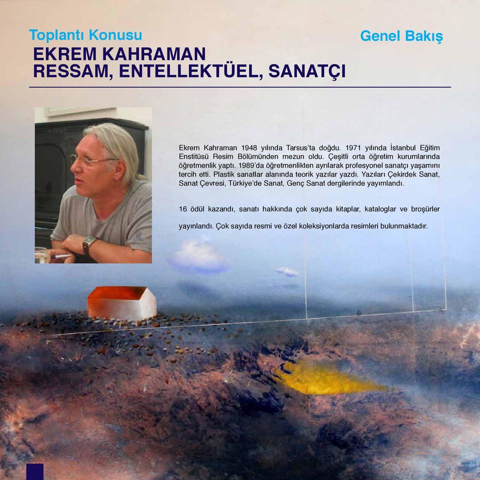 1989 da öğretmenlikten ayrılarak profesyonel sanatçı yaşamını tercih etti. Plastik sanatlar alanında teorik yazılar yazdı.