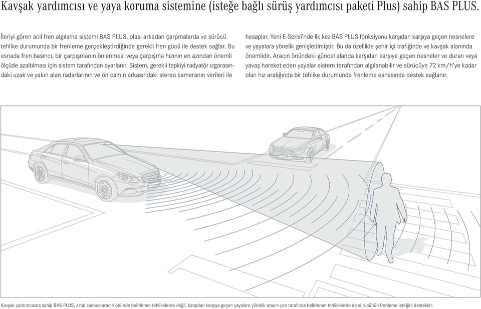 Bu esnada fren basıncı, bir çarpışmanın önlenmesi veya çarpışma hızının en azından önemli ölçüde azaltılması için sistem tarafından ayarlanır.