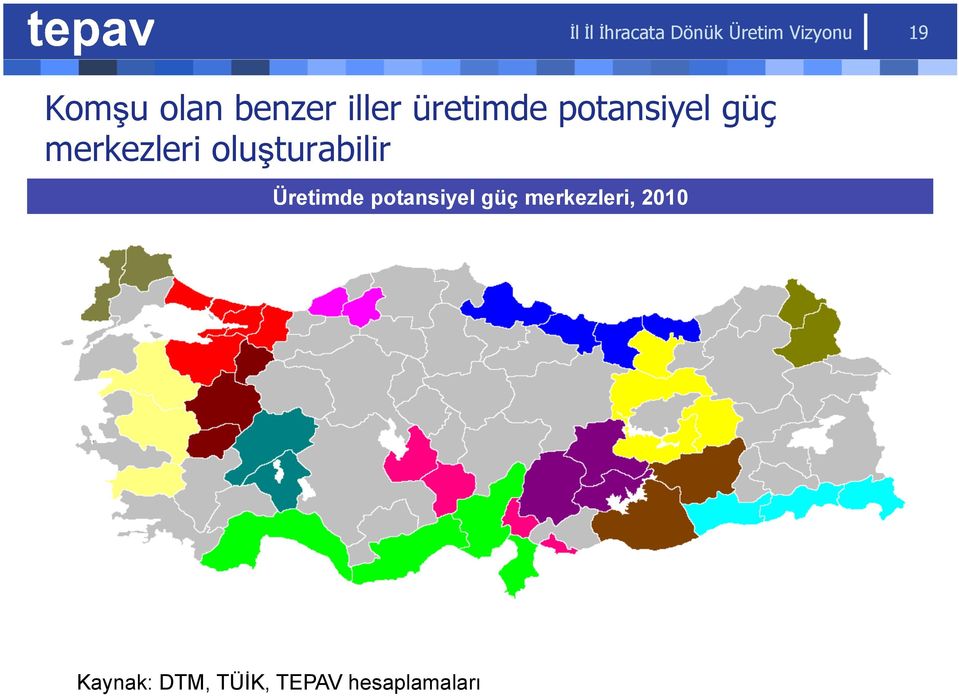 merkezleri oluşturabilir Üretimde potansiyel