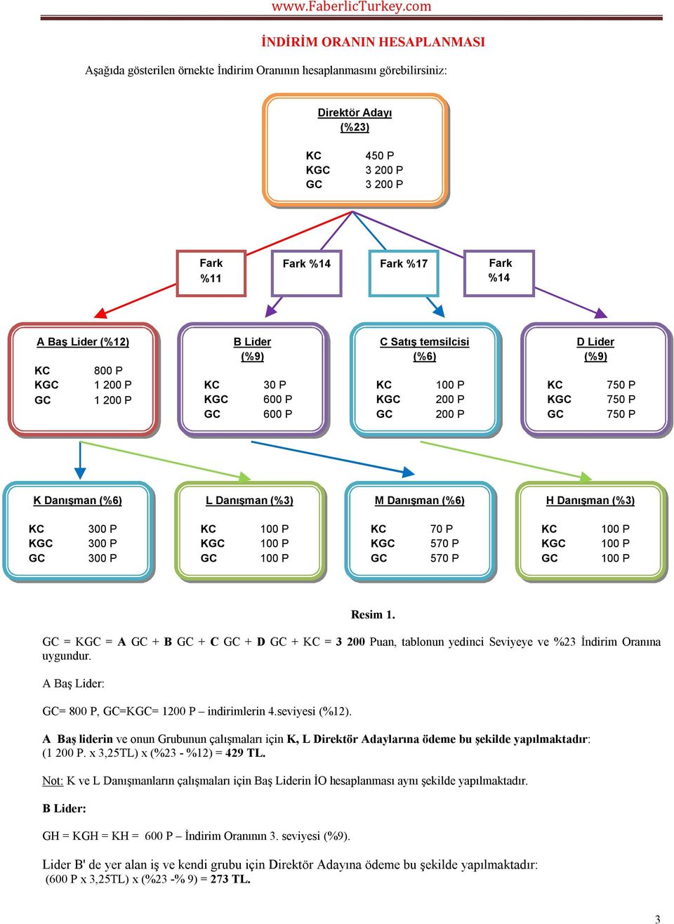 P 300 P 100 P 100 P 100 P 70 P 570 P 570 P 100 P 100 P 100 P Resim 1. = = A + B + C + D + = 3 200 Puan, tablonun yedinci Seviyeye ve %23 İndirim Oranına uygundur.