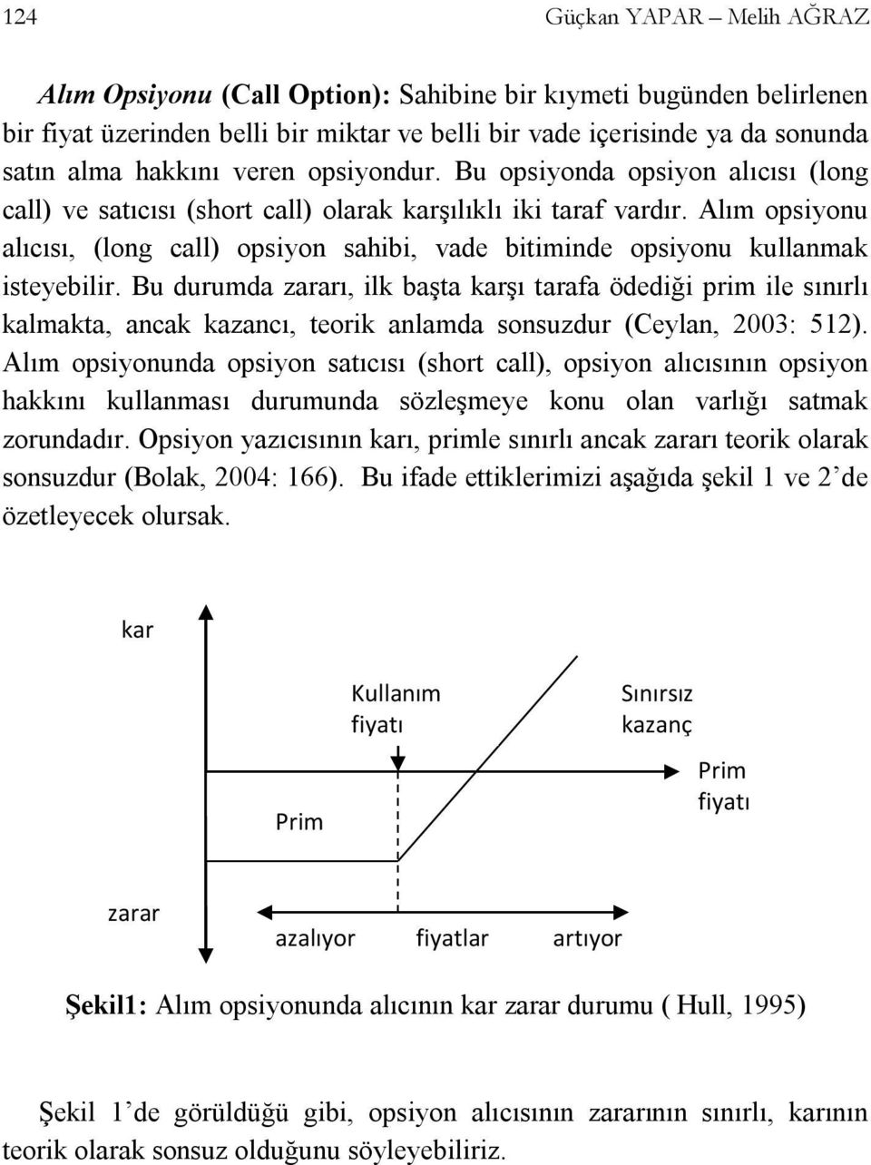 Alım opsiyonu alıcısı, (long call) opsiyon sahibi, vade bitiminde opsiyonu kullanmak isteyebilir.