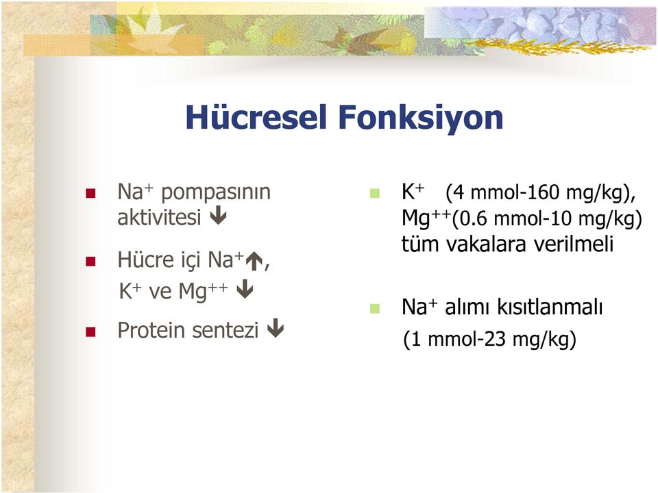 mmol-160 mg/kg), Mg ++ (0.