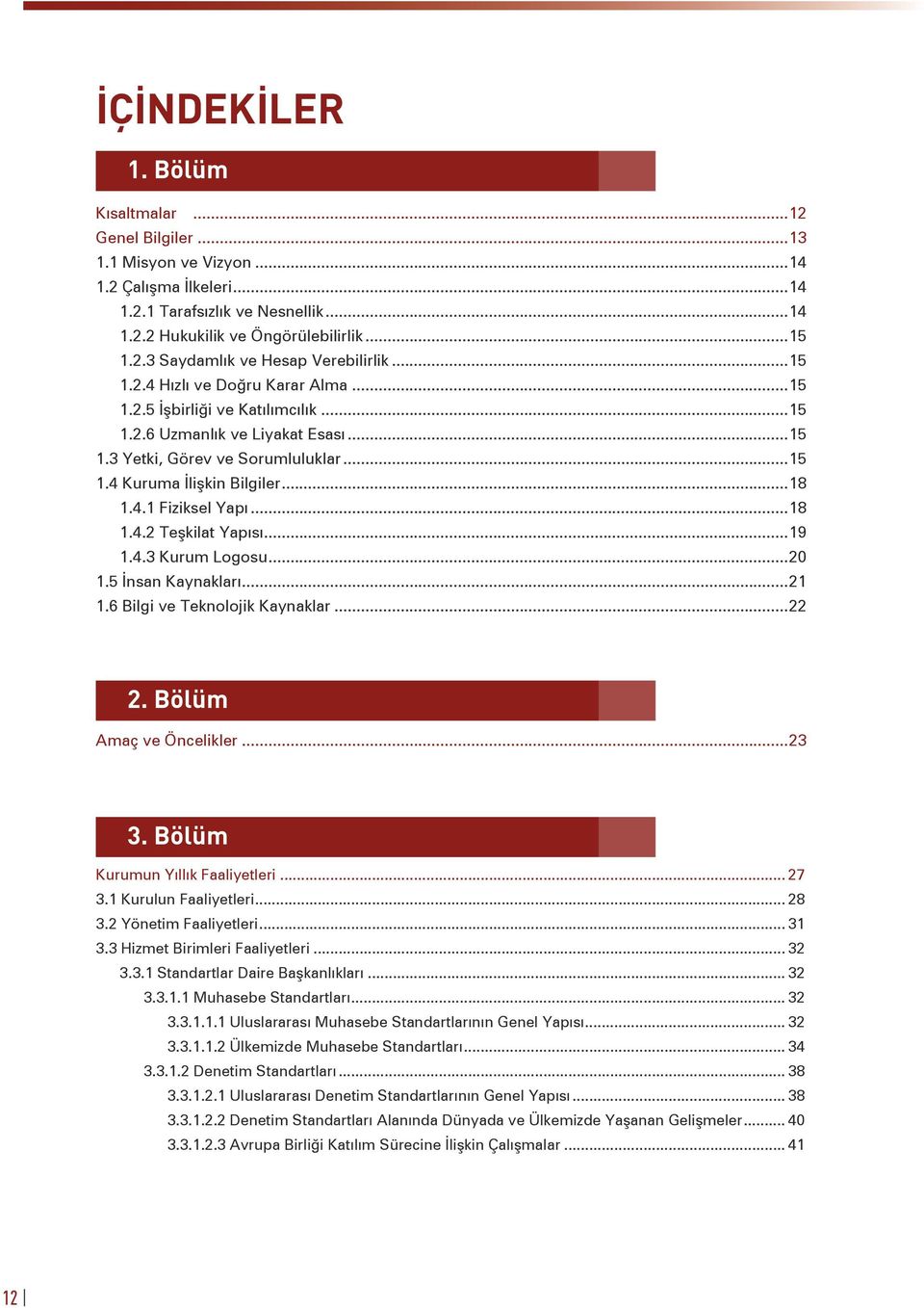 ..18 1.4.2 Teşkilat Yapısı...19 1.4.3 Kurum Logosu...20 1.5 İnsan Kaynakları...21 1.6 Bilgi ve Teknolojik Kaynaklar...22 2. Bölüm Amaç ve Öncelikler...23 3. Bölüm Kurumun Yıllık Faaliyetleri... 27 3.