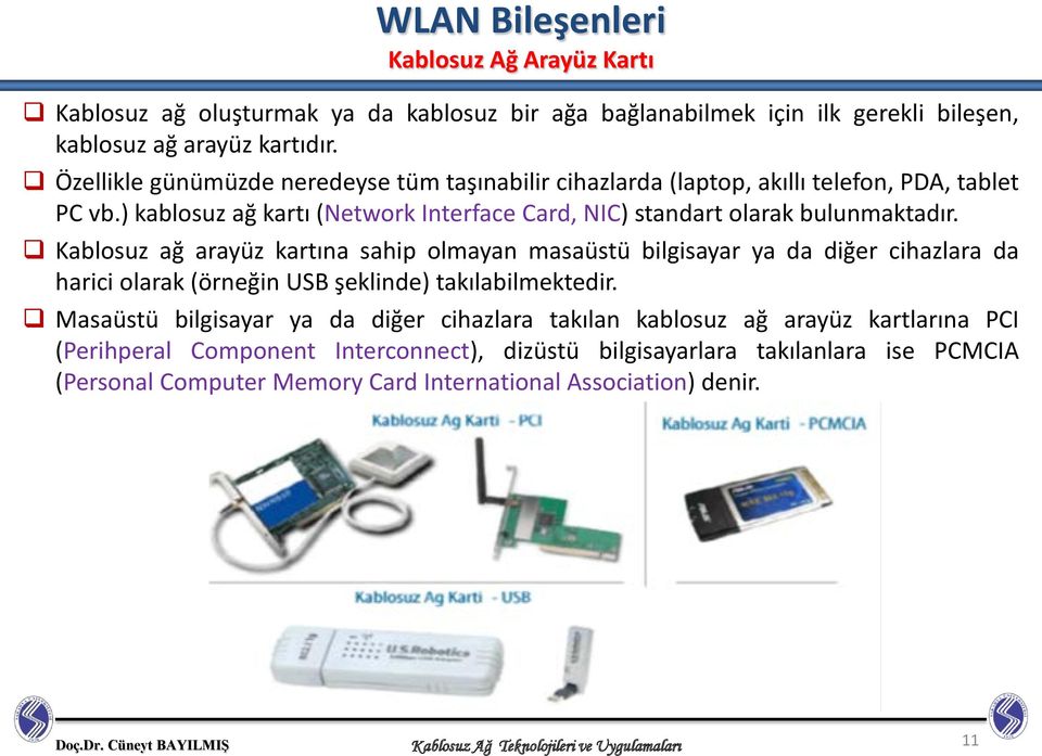 Kablosuz ağ arayüz kartına sahip olmayan masaüstü bilgisayar ya da diğer cihazlara da harici olarak (örneğin USB şeklinde) takılabilmektedir.